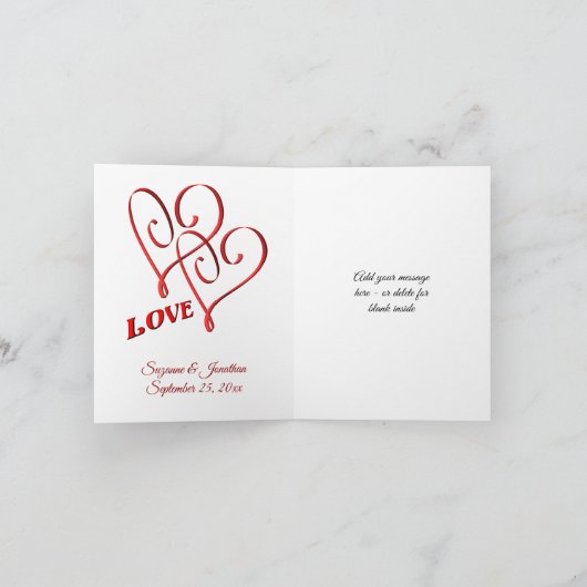 Peach Roos Flowers trouwfoto Bedankkaart (Binnen)