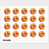 Peach Roos gepersonaliseerde ronde bruiloft Sticke Ronde Sticker (Vel)