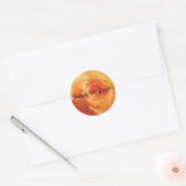 Peach Roos gepersonaliseerde ronde bruiloft Sticke Ronde Sticker (Envelop)