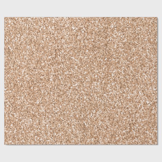 Peach Roos Gold Blush Glitter Glitz Cadeaupapier (Vlak)