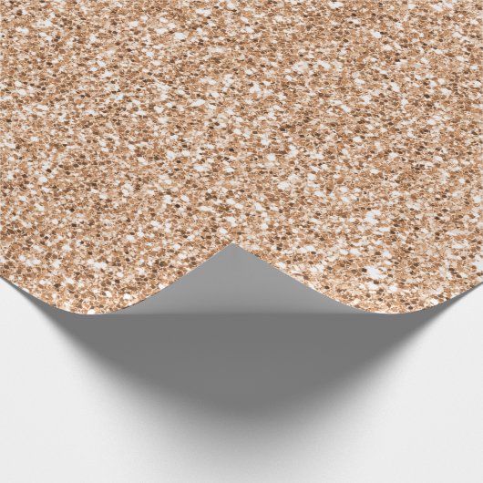 Peach Roos Gold Blush Glitter Glitz Cadeaupapier (Hoek)