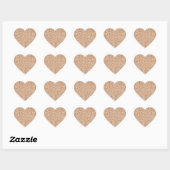 Peach Roos Gold Blush Glitter Glitz Hart Sticker (Vel)