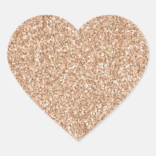 Peach Roos Gold Blush Glitter Glitz Hart Sticker (Voorkant)