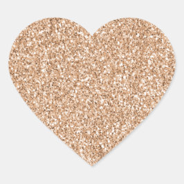 Peach Roos Gold Blush Glitter Glitz Hart Sticker