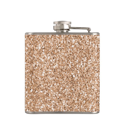 Peach Roos Gold Blush Glitter Glitz Heupfles (Achterkant)