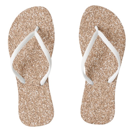 Peach Roos Gold Blush Glitter Glitz Teenslippers (Voetbed)