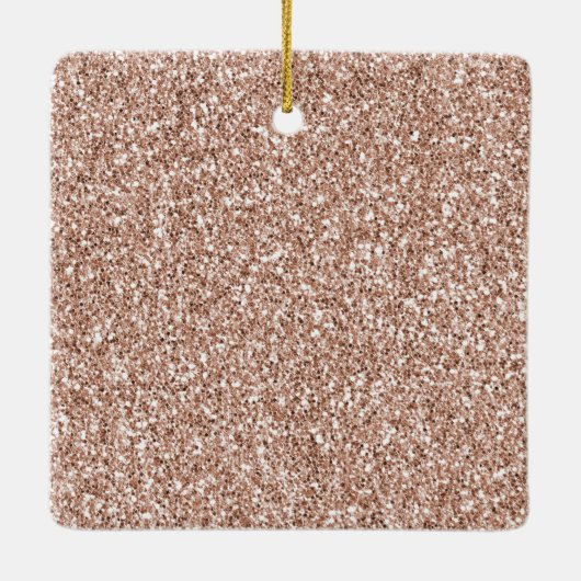 Peach Roos Gold Blush Roze Glitz Leopard Monogram Keramisch Ornament (Achterkant)