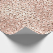 Peach Roos Gold Blush roze Glitz-leopardprinter Cadeaupapier (Hoek)