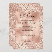Peach Roos Gold Blush roze Glitz-leopardprinter Kaart (Voorkant / Achterkant)