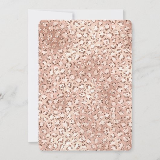 Peach Roos Gold Blush roze Glitz-leopardprinter Kaart (Achterkant)