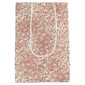 Peach Roos Gold Blush roze Glitz-leopardprinter Medium Cadeauzakje (Achterkant)