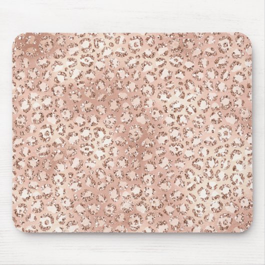 Peach Roos Gold Blush roze Glitz-leopardprinter Muismat (Voorkant)