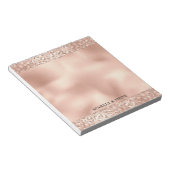 Peach Roos Gold Blush roze Glitz-leopardprinter Notitieblok (Schuin)