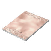 Peach Roos Gold Blush roze Glitz-leopardprinter Notitieblok (Linkerzijde)