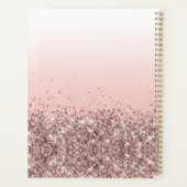 Peach Roos Gold Glitter 2023 Planner met naam (Achterkant)
