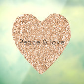 Peach Roos Gold Glitter Heart Raamsticker (Vel 3)