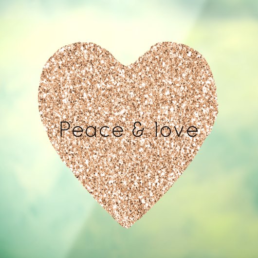 Peach Roos Gold Glitter Heart Raamsticker (Vel 3)