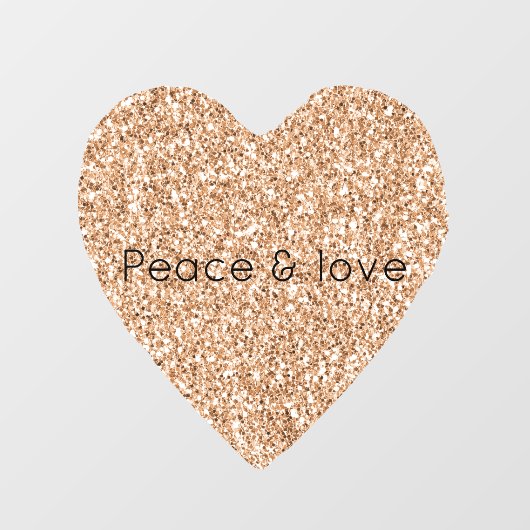 Peach Roos Gold Glitter Heart Raamsticker (Vel)