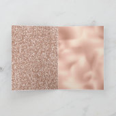 Peach Roos Gold Glitter Kaart (Binnen)
