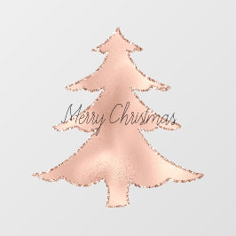 Peach Roos Gold Glitter-kerstboom     Raamsticker