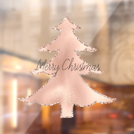 Peach Roos Gold Glitter-kerstboom     Raamsticker