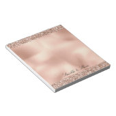 Peach Roos Gold Glitter Luxe Notitieblok (Schuin)