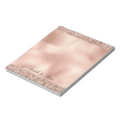 Peach Roos Gold Glitter Luxe Notitieblok (Linkerzijde)