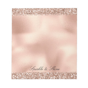 Peach Roos Gold Glitter Luxe   Notitieblok