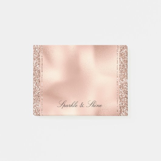 Peach Roos Gold Glitter Luxe     Post-it® Notes (Voorkant)