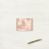 Peach Roos Gold Glitter Luxe     Post-it® Notes (Op bureau)