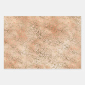 Peach Roos Gold Glitz Sparkle Animal Prins  Inpakpapier Vel (Voorkant 3)