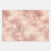 Peach Roos Gold Glitzy Glitter Inpakpapier Vel (Voorkant 2)