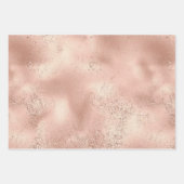 Peach Roos Gold Glitzy Glitter Inpakpapier Vel (Voorkant)