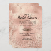 Peach Roos Gold Glitzy Glitter Kaart (Voorkant / Achterkant)