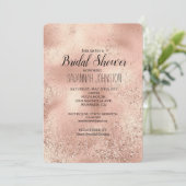 Peach Roos Gold Glitzy Glitter Kaart (Staand voorkant)