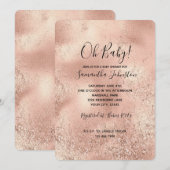Peach Roos Gold Glitzy Glitter Kaart (Voorkant / Achterkant)