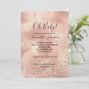 Peach Roos Gold Glitzy Glitter Kaart