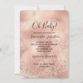 Peach Roos Gold Glitzy Glitter Kaart (Voorkant)