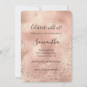 Peach Roos Gold Glitzy Glitter Kaart (Voorkant)