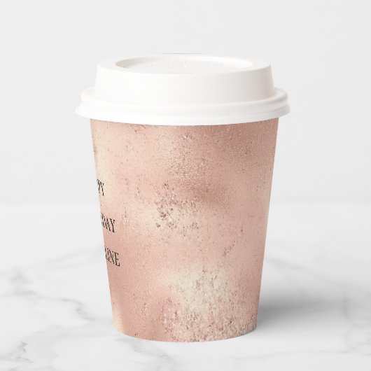 Peach Roos Gold Glitzy Glitter Papieren Bekers (Links)