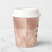 Peach Roos Gold Glitzy Glitter Papieren Bekers (Rechts)