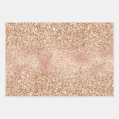 Peach Roos Gold Glitzy Glitter Sparkle Inpakpapier Vel (Voorkant 3)