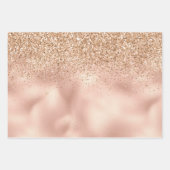 Peach Roos Gold Glitzy Glitter Sparkle Inpakpapier Vel (Voorkant)