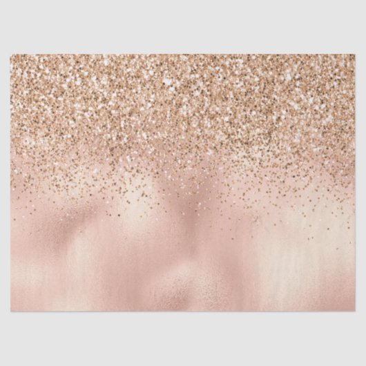 Peach Roos Gold Glitzy Glitter      Tissuepapier (Voorkant)