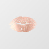 Peach Roos Gold Lips Kiss Raamsticker (Vel)