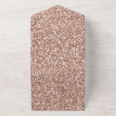 Peach Roos Gold Luxe glitter All In One Uitnodiging (Buitenkant)