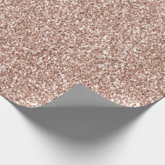 Peach Roos Gold Luxe glitter  Cadeaupapier (Hoek)