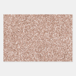 Peach Roos Gold Luxe glitter Inpakpapier Vel