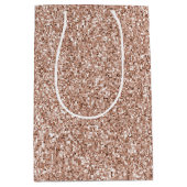 Peach Roos Gold Luxe glitter     Medium Cadeauzakje (Voorkant)