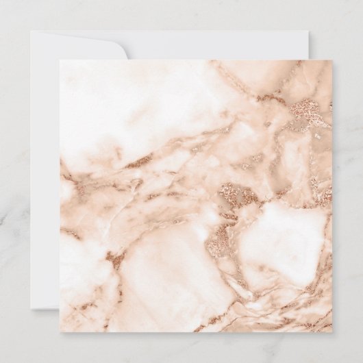 Peach Roos Gold Marble Minimale verjaardag Party Kaart (Achterkant)